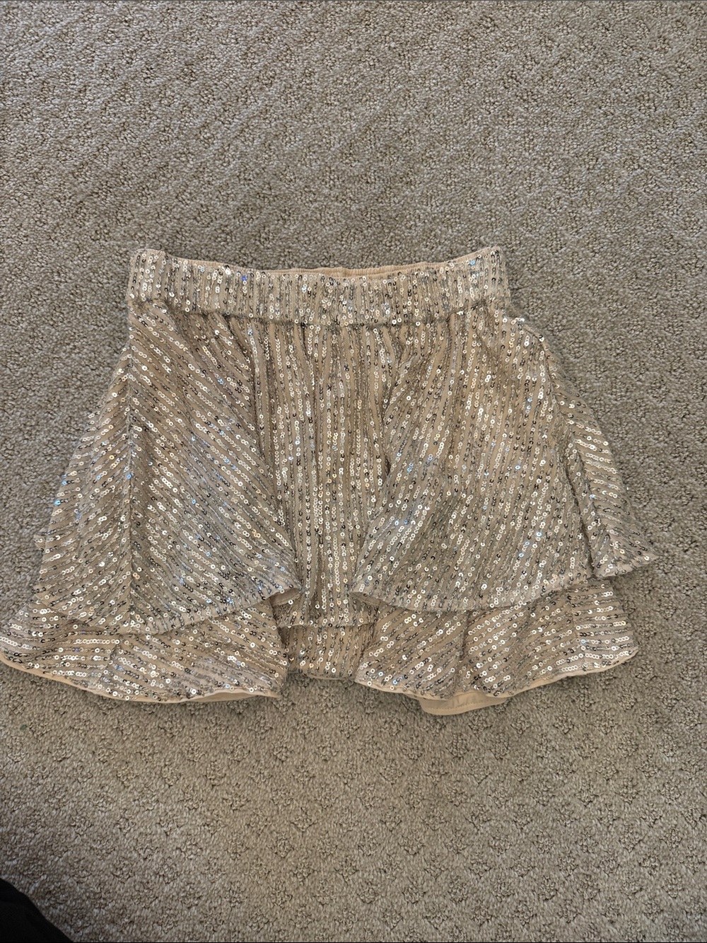 abercrombie kids Champagne Sequin Tiered Skirt